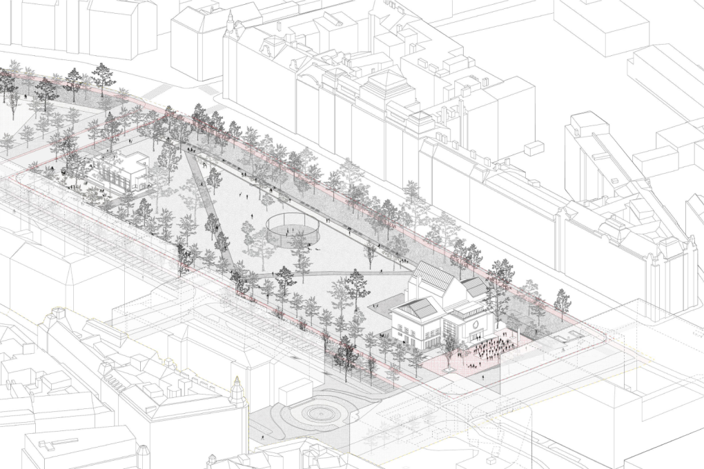 Landscape-architectural competition for the forecourt of the House of Arts and the park Koliště I